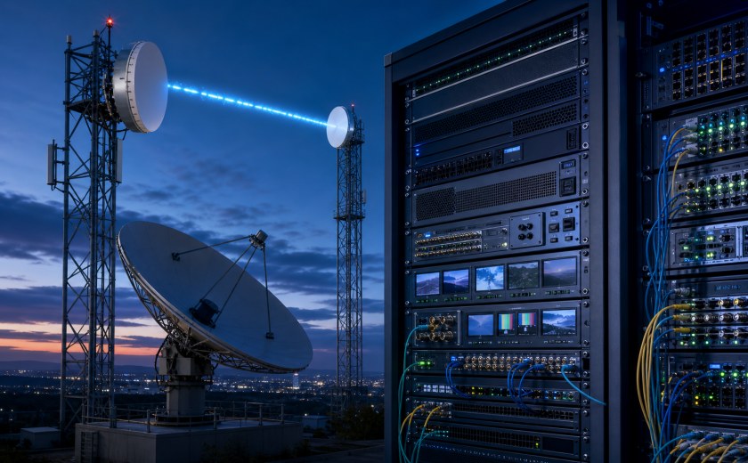 Microwave dishes, satellite earth station and professional television headend equipment